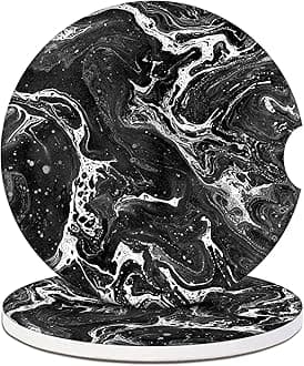 Black Marble Car Coaster