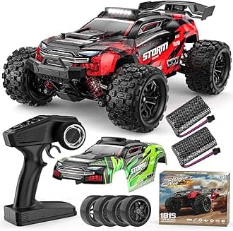1:18 RC Cars, 2.4GHz 4WD High Speed 40 KM/H Remote Control car with Drift Wheel, All Terrain Off Road Monster Truck RC Drift Car with Gyro for Adults Boys 8-12