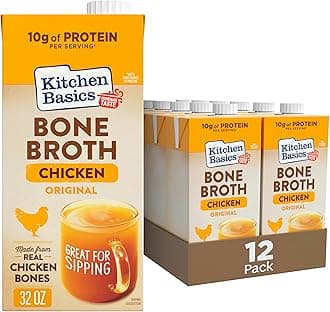 Kitchen Basics Chicken Bone Broth, 32oz (Pack of 12) - Perfect for Adding Flavor to Recipes and Stocking Up
