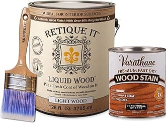 Retique It Liquid Wood - Gallon Light Wood w/Traditional Cherry Stain-Stainable Wood Fiber Paint-Put a fresh coat of wood on it (128oz LW Trad Cherry)