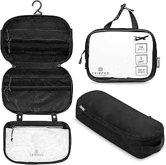 Toiletry Bag Kit Set: Hanging Travel Toiletry Bag + 311 TSA Cosmetic Liquid Bag + Ultralight Accessory Organizer Pouch