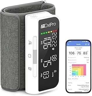 OxiPro BP2 Smart Blood Pressure Monitors with App - Health & Pharma Awards Winner 2025 - Arm Blood Pressure Machines - Universal Small to Large Arm Cuff - Bluetooth BP Monitor