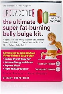 Ultimate Super Fat-Burning Belly Bulge Kit - Specialized Two-Pronged Weight-Loss System - Stress Relief and Fat Burning Supplements, 15 Day-Supply