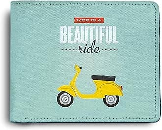 ShopMantraMen's Wallet | Wallet for Men's |Wallet for Boy's | Scooter with Life Quote Printed Pu Leather Wallet for Men's/Boy's