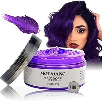 Purple Temporary Hair Dye Wax Natural Instant Hair Color Wax Pomades 7.06 oz, Hair Styling Clay for Party, Cosplay, Halloween, Christmas