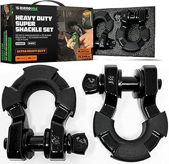 Rhino USA 8T Super Shackle Set (2-Pack) (Black.)
