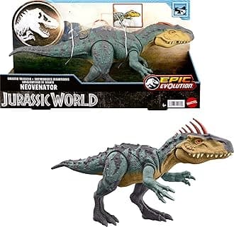 Jurassic World Gigantic Trackers Neovenator Dinosaur Action Figure, Large Species Toy, Attack Chomp, Evolving Head Crest, Digital Play, HTK78