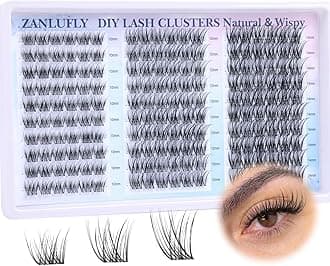 Lash Clusters Wispy Eyelash Clusters Natural CC-Curly Cluster Lashes zanlufly Wispy Individual Lashes 180Pcs Eyelash Extension 10 12 14MM DIY Lash Extension