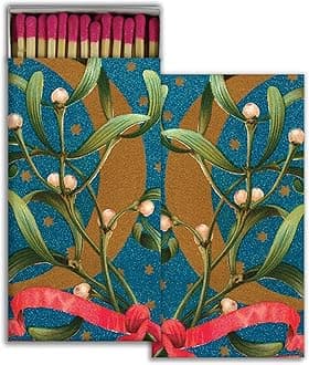 Mistletoe Moons Decorative Matchboxes with Wooden Matches - Great for Lighting Candles, fireplaces, Grills and More | Set of 10