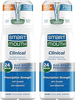 DDS Activated Clinical Mouthwash - Adult Mouthwash for Fresh Breath - Gingivitis & More - Clean Mint Flavor, 16 fl oz (2 Pack)