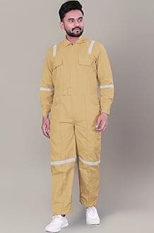AREEVANZ Men's Cotton Industrial Work WEAR Industrial Coverall Boiler Suit with Reflective Tape