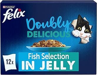 FELIX Doubly Delicious Fish Selection in Jelly Wet Cat Food 12x85g (Pack of 4)