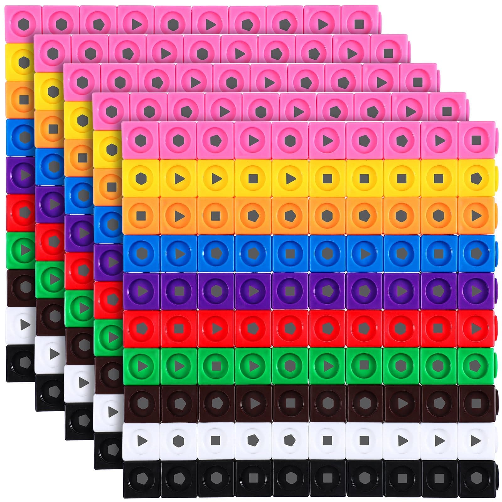 500 Pieces Math Cubes Set Learning Linking Manipulative Educational Cube Stem Connecting Cube Number Counting Cubes Blocks
