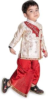 NEW GEN Baby Boy's Cotton Silk Kurta Dhoti Set