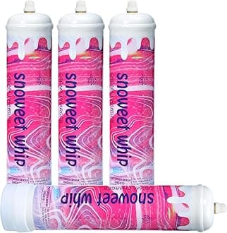 SNOWEET Cream Charger Tanks Original Flavor Steel Whipped Cream Dispensers 0.95L 615Gram Whipped Cream Canisters with nozzles (Unflavour-4 Cylinders), 240617YW0.95L-4