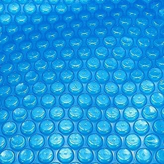 Thermal Solar Blanket for Swimming Pool Heavy Duty 16 Mil 8ft Floating Spa Blanket and Trimmable Hot Tub Bubble Insulating Cover for Hot Tubs Inground Pools Insulating Solar Heating, Blue (Round)