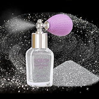 Yosca Body Glitter Spray, 30ML Diamond Body Shimmer Powder Hair Spray Silver Glitter Sparkle Highlighter Makeup Festival Concert Party Mardi Gras Rave Accessories for Rave Clothes Hair Face Nail Art