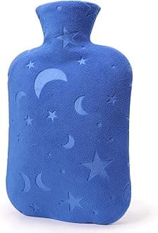 Hot Water Bottle with Soft Cover, 2L Hot Water Bag for Menstrual Cramps, Neck and Shoulder Pain Relief, Hot and Cold Therapies, Hand Feet Warmer, Blue