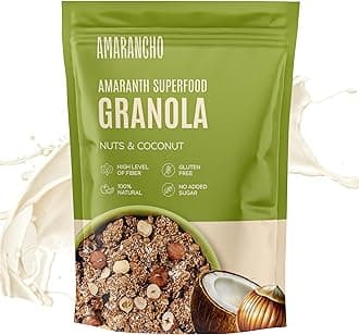 – Amarancho Nut Baked Granola 260 gr | Gluten Free Natural Breakfast Cereal with High Protein and Fibre | Amaranth Grain Without Added Sugar | Ready to Eat Gut Friendly Healthy Snack