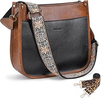 Sponsored Ad - Crossbody Bags for Women Trendy Vegan Leather Hobo Handbags With 2PCS Adjustable Guitar Strap Shoulder Bucket Bags