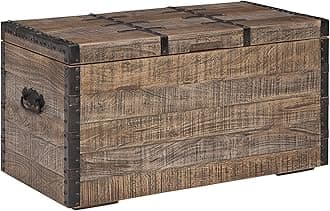 Signature Design by Ashley Dartland Rustic Storage Trunk or Coffee Table, Distressed Gray