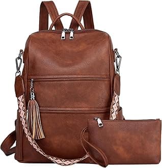 PU Leather Backpack Purse for Women, Multipurpose Design Shoulder Bag Handbags Convertible Fashion Travel bag with Wristlet