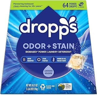 Odor & Stain Laundry Detergent Pods, Lavender Meadow (64 Count) - Powerful Laundry Pods | Complete Clean Laundry Soap | Fights Odors & Stains | Clean Ingredients | Plastic Free Packaging
