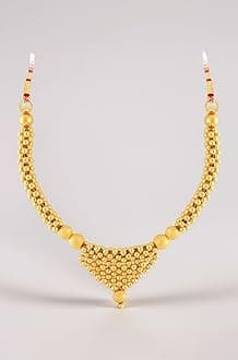 Gold Necklace for Women 22k | Pure Gold Traditional Maharashtrian Thushi/Tushi necklace 22kt(916) BIS Hallmark Gold for Birthday, Anniversary, Gudi Padwa & Festival Gift