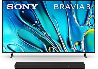 55 Inch 4K Ultra HD TV BRAVIA 3 LED Smart Google TV with Dolby Vision HDR and Exclusive Features for PlayStation®5 (K-55S30), 2024 Model HT-A3000 3.1ch Dolby Atmos Soundbar