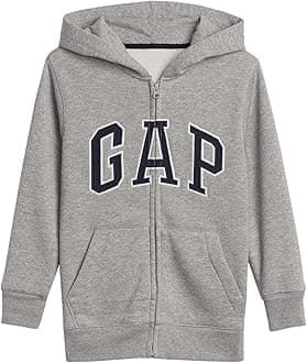GAPboys Logo Hoodie Zip Sweatshirt, Lt Heather Grey Bc06, XX-Large US