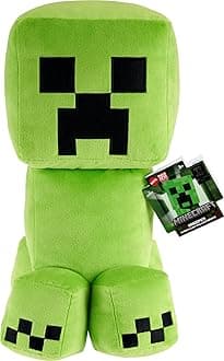 Mattel Minecraft Creeper Jumbo Plush Figure, Large 16-inch Soft Doll with Pixelated Design Inspired by the Video Game, HWD75