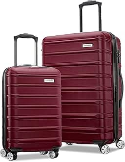 Omni 2 Hardside Expandable Luggage with Spinner Wheels, 2-Piece Set (19/24), Nature Merlot