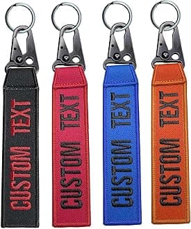 Graceful life Personalized keychain, custom name number tag, key ring accessories, embroidery keyring for luggage，crate，belt，gear，keyring，car key chain