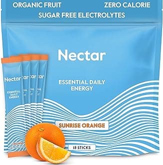 Energy Booster - Organic Caffeine, B12 & Electrolytes - Sugar Free & Zero Calorie – Healthy Coffee, Energy Drink & Soda Alternative – Hydration & Energy Supplement (Orange 18 Powder Packets)