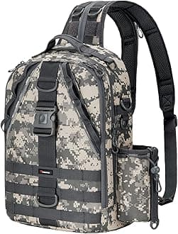 Piscifun Fishing Backpack with Rod Holder, Lightweight Sling Bag Storge Gear and Equipment