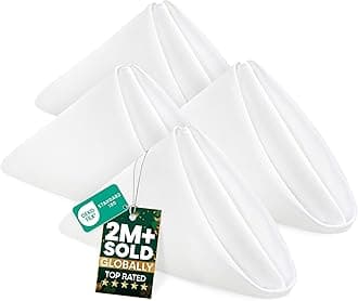 Utopia Home [24 Pack, White] Cloth Napkins 18x18 Inches, 100% Polyester Dinner Napkins with Hemmed Edges, Washable Napkins Ideal for Parties, Weddings and Dinners