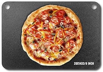 VEVOR Pizza Steel, 20" x 14" x 3/8" Pizza Steel Plate for Oven, Pre-seasoned Carbon Steel Pizza Baking Stone, 20X Higher Conductivity Heavy Duty Rust Free for Pizza Pans, Outdoor Grill, Indoor Oven
