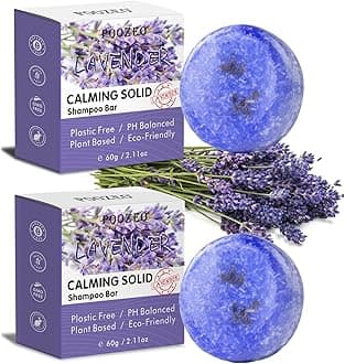 2 Pack Lavender Shampoo Bar,Solid Hair Bar And Conditioner Effect Hair Soap,Organic Shampoo Bars For Hair With All Natural Plant Based Essential Oils,Stocking Stuffers,Gifts for Women