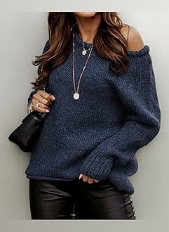 BTFBM Women Casual Long Sleeve Fall Sweaters Crew Neck Solid Color Soft Ribbed Knitted Oversized Pullover Loose Fit Jumper