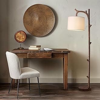 OYEARS Retro Farmhouse Floor Lamp for Nursery Living Room Rustic Standing Lamps Tree Trunk Deco Modern Country Vintage Wood Floor Lamp（Brown）
