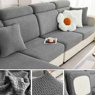 Soothing Home Sofa Covers, Sofa Hero Covers, Upgrade Stretch Fit Anti Slip Universal Sofa Cushion Covers, Wear Resistant, Stain Resistant & Washable (Gentleman Gray, Headrest Cover)