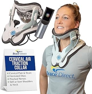 Cervical Traction Collar - Portable Neck Decompression Device with Electric Pump for Herniated Discs Pinched Nerves Stiff Neck