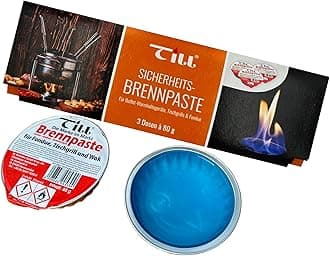 Till Fuel paste for fondue, table grill, hot stone - 3x 80g portion - Safe and clean - Highly flammable