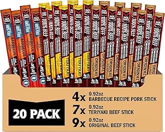 Jack Link's Beef Sticks - Includes (9) Original, (7) Teriyaki, (4) Barbecue P...