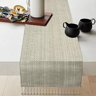 Urban Villa TableRunner 100% Cotton Two Tone Tablerunner Home Kitchen Dining Décor Table Runner 14''x72'' Egg Shell Table Runner with Fringes Parties Wedding BBQ's Everyday use Christmasrunner