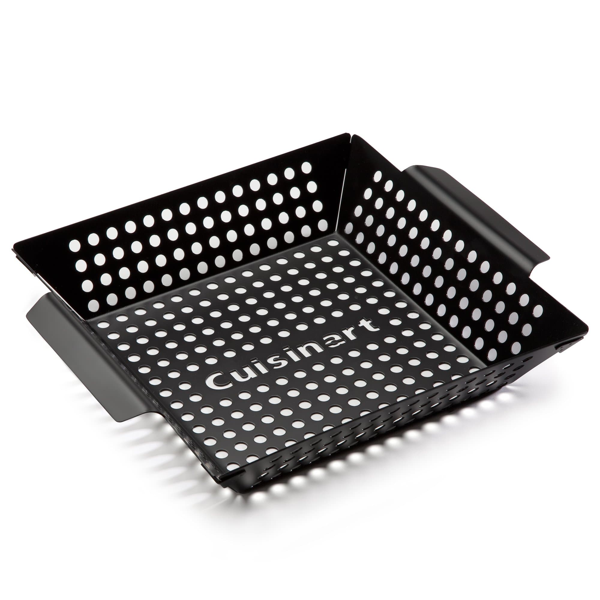Cuisinart 11" x 11" Non-Stick Grill Wok, Perforated BBQ Grill Basket for Grilling Veggies, Meat & Stir-Fry, Outdoor Grilling Basket for Charcoal and Gas Grills