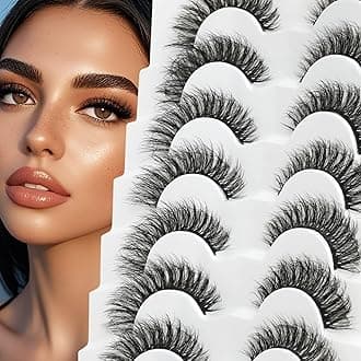 Mink Lashes Fluffy Wispy Eyelashes - 3D False Eyelashes Long Cat Eye 8-16mm Dramatic Volume LookD Curl Russian Strip Lashes Fake Eyelash Pack by EMEDA(3D112)