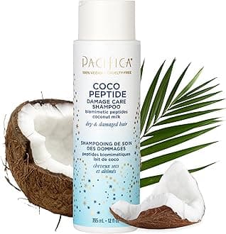 Beauty, Coco Peptide Damage Care Shampoo, Dry & Damaged Hair, Repair Damage from Bleach, Color, Chemical Services, Chlorine, & Heat, Coconut, Vitamin B5, Peptide, Treat Split Ends & Breakage