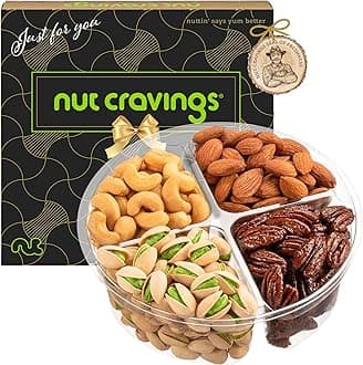 NUT CRAVINGS - Easter Mixed Nuts Gift Basket in Black Gold Box (4 Assortments) Treats for Adults, Food Arrangement, Healthy Snack Care Package, Kosher