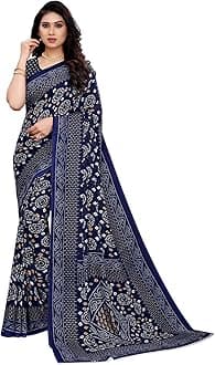 SIRILWomen's Georgette Bandhani Printed Saree with Blouse